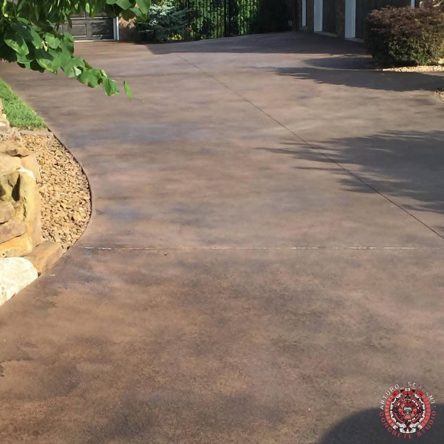 Acid Stained Driveway โ Crete Creations Joplin MO