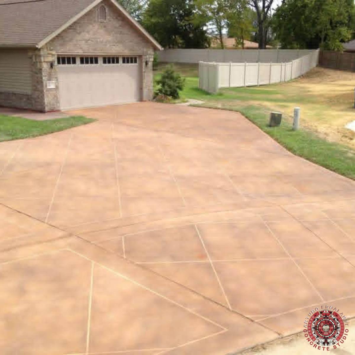 Faux Stone Tile Pattern Driveway
