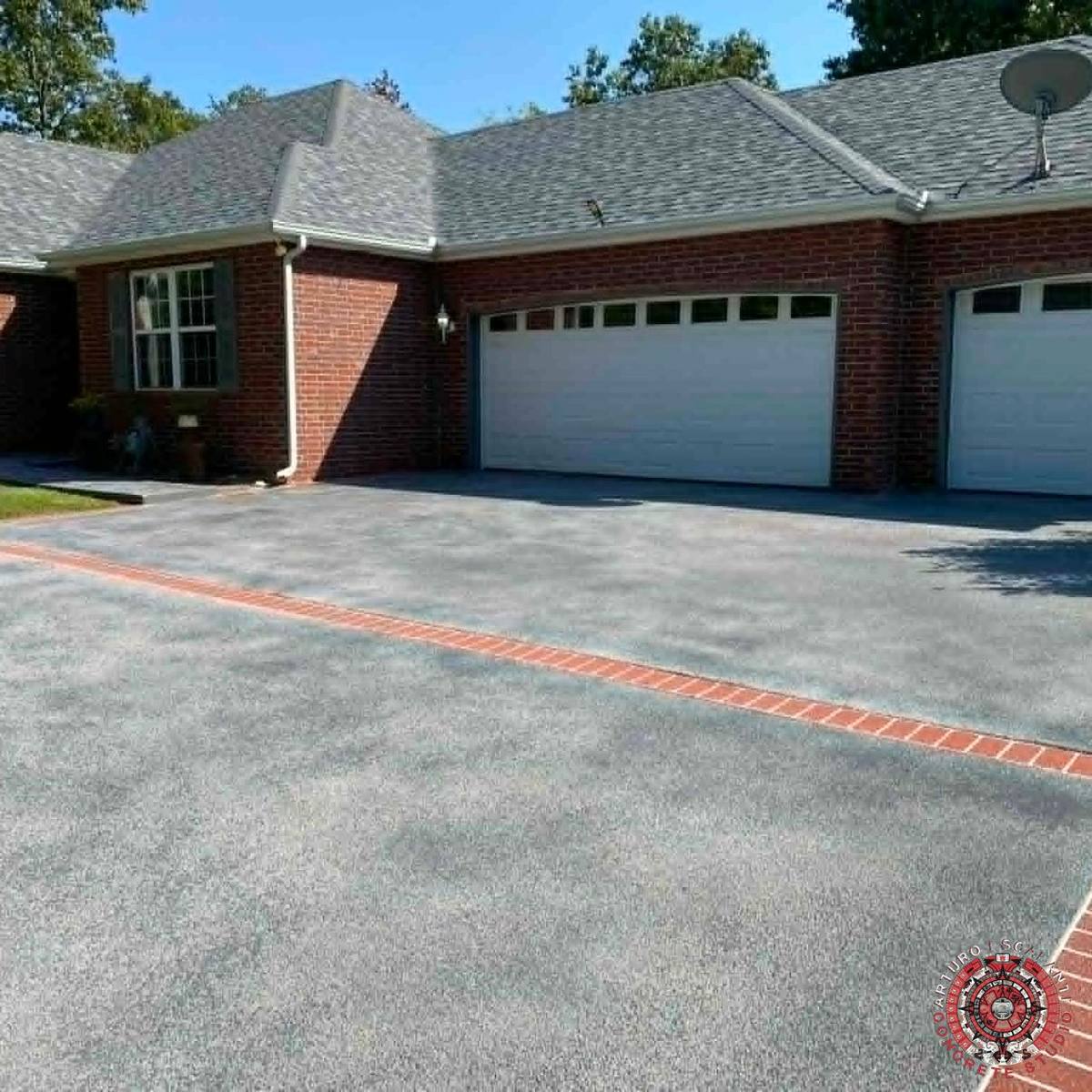 Spray Texture Knockdown Driveway